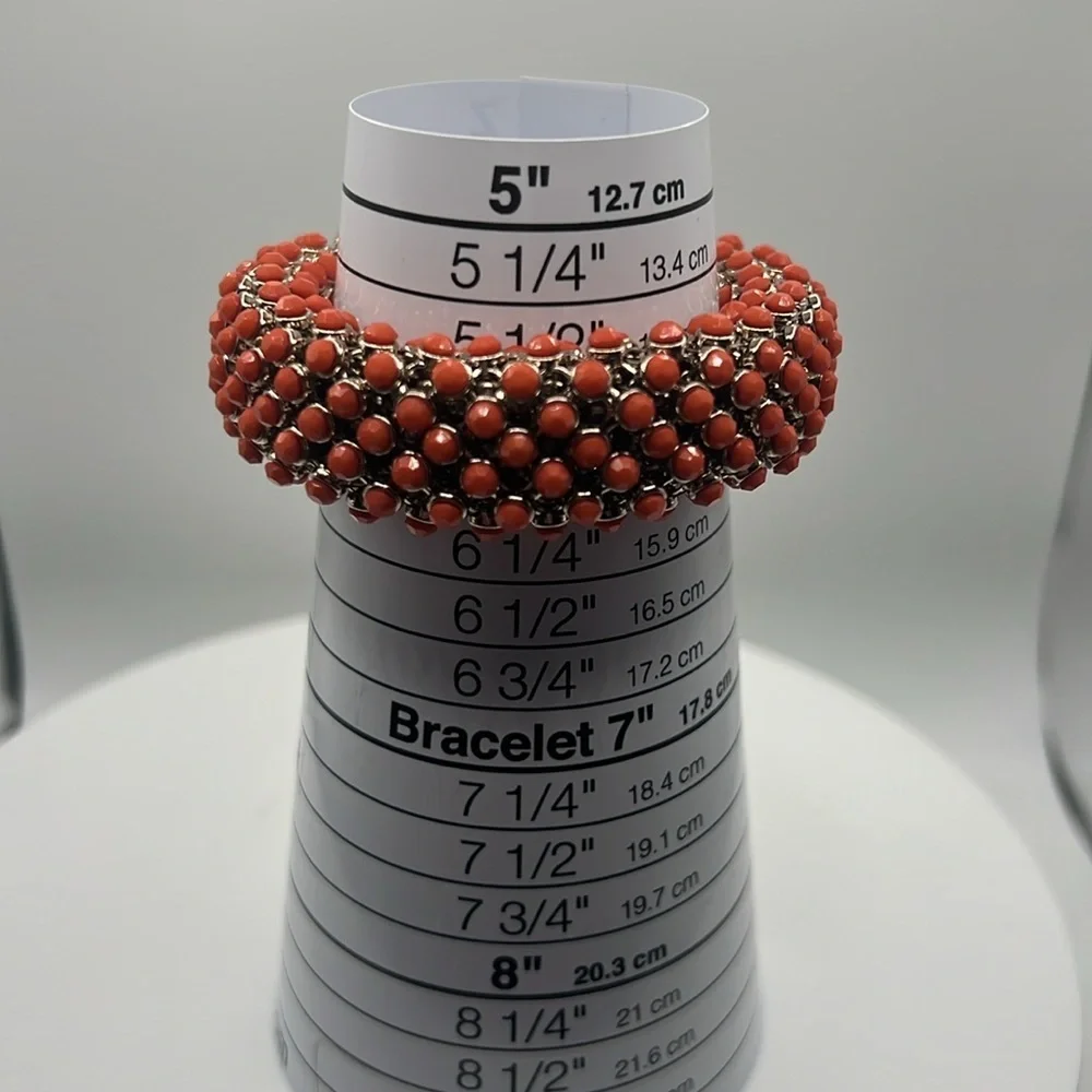 1346.‎ Cara New York Gold and Orange Fold over Closure Bracelet
